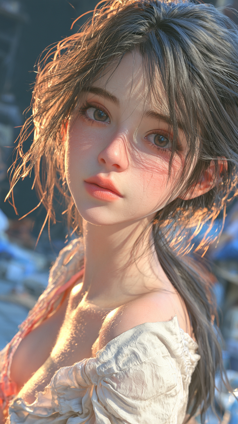 人像习作 · 夕光暖照